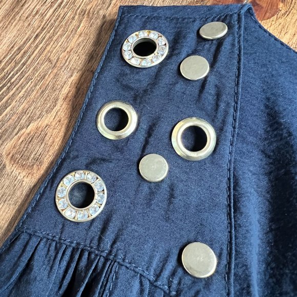 BABY PHAT | Shorts Romper with Gold Grommets - Picture 4 of 11